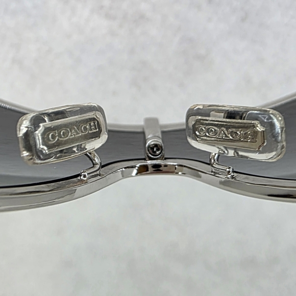 Coach Aviator Women's Sunglasses HC 7005B Black Silver Rhinestones L016 Reagan - Picture 14 of 16